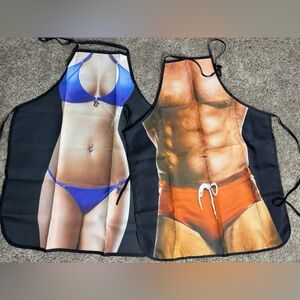 Funny APron for Grilling or Cooking bundle with 2 aprons NWOT
